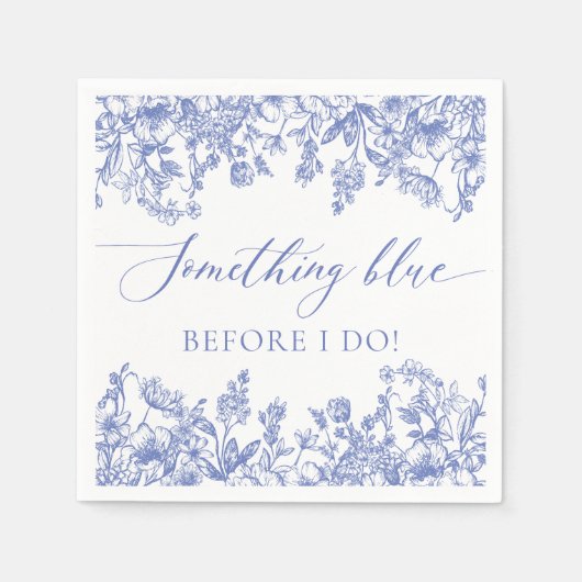 Elegant iets blauw voordat ik Vrijgezellenfeest Servet (Voorkant)