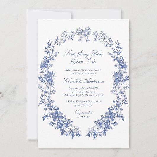 Elegant iets blauw Vrijgezellenfeest Kaart (Voorkant)