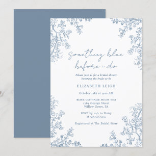 Elegant Iets Blauw Vrijgezellenfeest Kaart