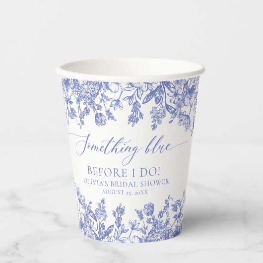 Elegant Iets blauw Vrijgezellenfeest Paper cup Papieren Bekers (Voorkant)