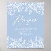 Elegant Iets Blauw Vrijgezellenfeest Recept Kaart Poster (Voorkant)