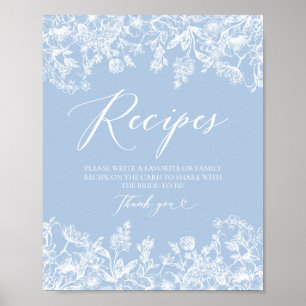 Elegant Iets Blauw Vrijgezellenfeest Recept Kaart Poster