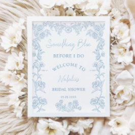 Elegant Iets Blauw Vrijgezellenfeest Welkom Poster