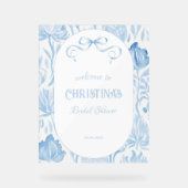 Elegant iets blauw Vrijgezellenfeest welkomstbord Acryl Bord (Voorkant)