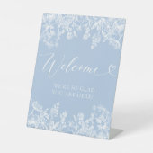 Elegant  Iets Blauw Welkomstbord Reclamebord Met Voetstuk (Voorkant)