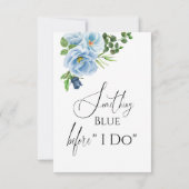 Elegant Iets Blue Floral Vrijgezellenfeest Bedankkaart (Achterkant)