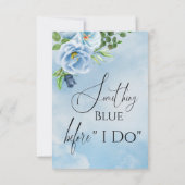 Elegant Iets Blue Floral Vrijgezellenfeest Bedankkaart (Achterkant)