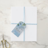 Elegant Iets Blue Floral Vrijgezellenfeest Cadeaulabel (Met Touw)