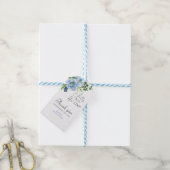 Elegant Iets Blue Floral Vrijgezellenfeest Cadeaulabel (Met Touw)