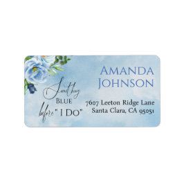 Elegant Iets Blue Floral Vrijgezellenfeest Etiket