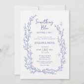 Elegant Iets Blue Floral Vrijgezellenfeest Kaart (Voorkant)