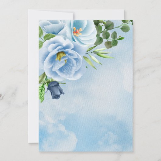 Elegant Iets Blue Floral Vrijgezellenfeest Kaart (Achterkant)