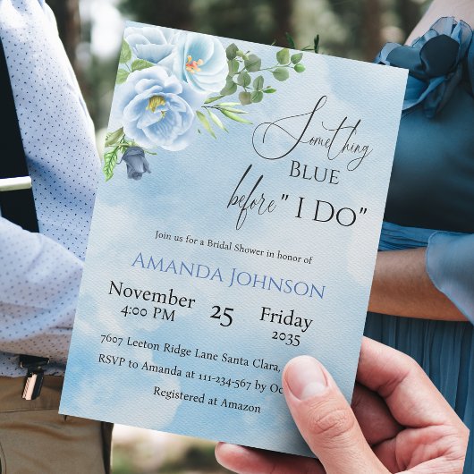 Elegant Iets Blue Floral Vrijgezellenfeest Kaart