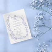 Elegant Iets Blue Floral Vrijgezellenfeest Kaart