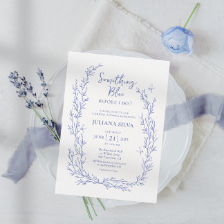 Elegant Iets Blue Floral Vrijgezellenfeest Kaart