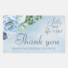 Elegant Iets Blue Floral Vrijgezellenfeest Rechthoekige Sticker