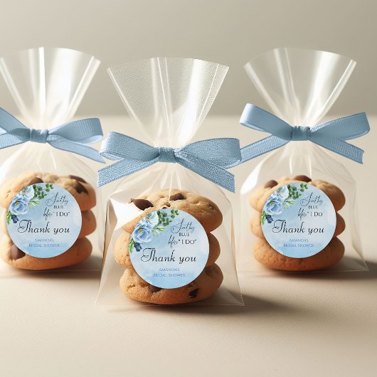 Elegant Iets Blue Floral Vrijgezellenfeest Ronde Sticker