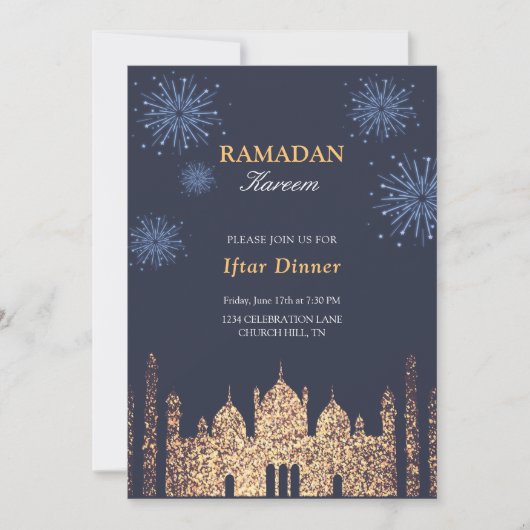 Elegant Iftar-uitnodiging Kaart (Voorkant)