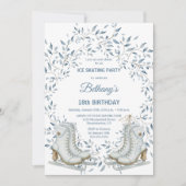 Elegant Ijsbaan Verjaardagsfeestje Kaart (Voorkant)