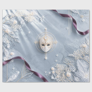Elegant Ijsblauw Maskerade Kerst Inpakpapier