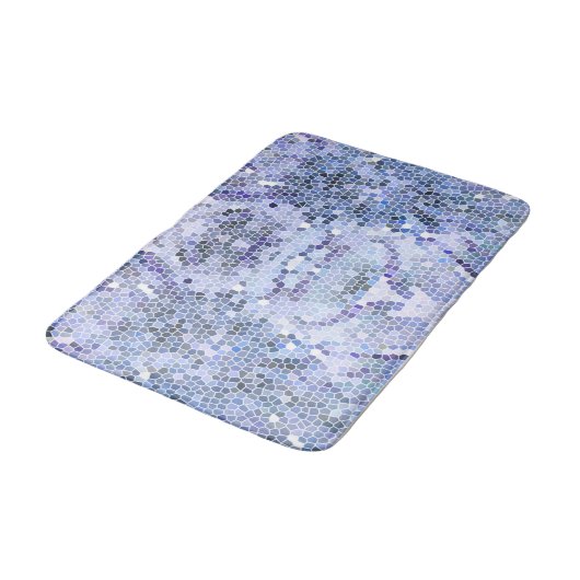 Elegant ijsblauw mozaïek, modern badmat (Gekanteld)