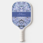 Elegant ijsblauw mozaïek, modern op maat pickleball paddle (Voorkant)