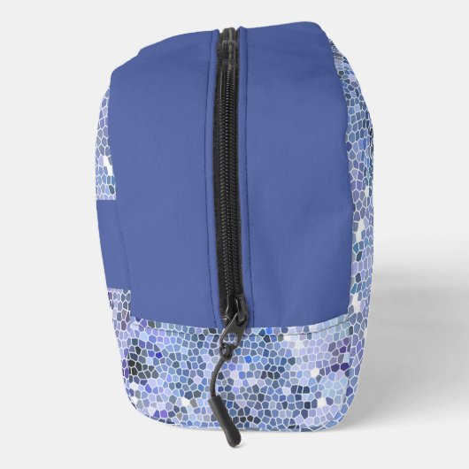 Elegant ijsblauw mozaïek, modern op maat toilettasje (Rechts)