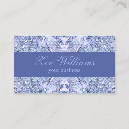 Elegant ijsblauw mozaïek, modern op maat visitekaartje (Voorkant)