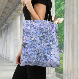 Elegant ijsblauw mozaïek tote bag