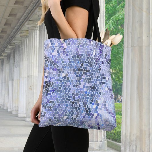 Elegant ijsblauw mozaïek tote bag