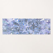 Elegant ijsblauw mozaïek yogamat (Voorkant (horizontaal))