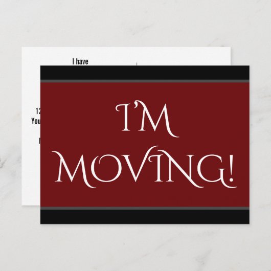 Elegant "ik BEWEEG me!" Het Briefkaart van de (Voorkant / Achterkant)