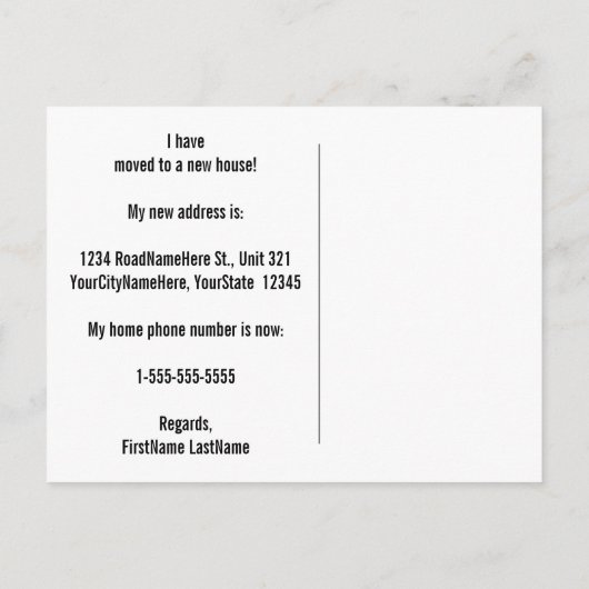 Elegant "ik BEWEEG me!" Het Briefkaart van de (Achterkant)