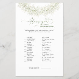 Elegant Ik Hou Van Jou Rond De Wereld Spel & Antwo Flyer