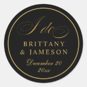 Elegant ik weduwen om de datum van envelop te bewa ronde sticker (Voorkant)