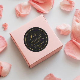 Elegant ik weduwen om de datum van envelop te bewa ronde sticker