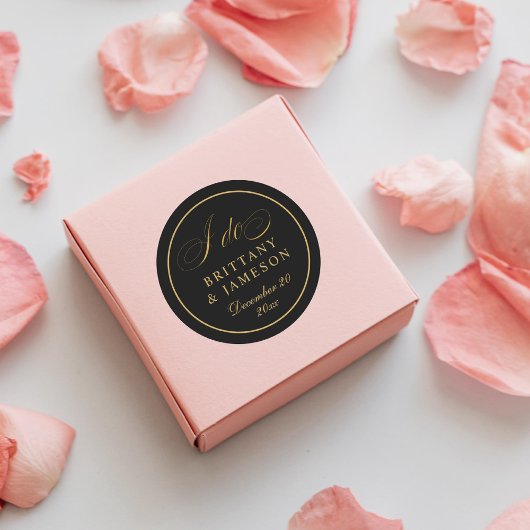 Elegant ik weduwen om de datum van envelop te bewa ronde sticker