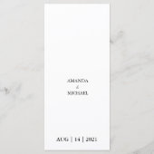 Elegant  Illustratie Peacock Wedding Menu (Achterkant)