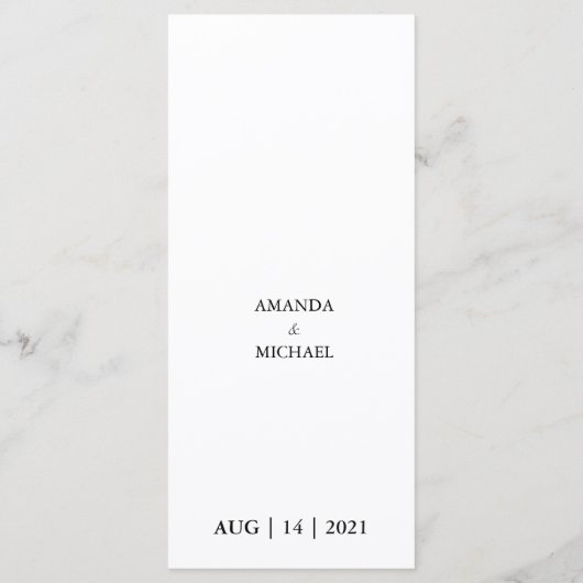 Elegant  Illustratie Peacock Wedding Menu (Achterkant)