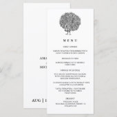 Elegant  Illustratie Peacock Wedding Menu (Voorkant / Achterkant)