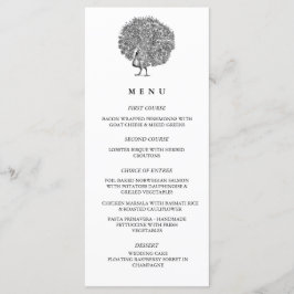 Elegant  Illustratie Peacock Wedding Menu