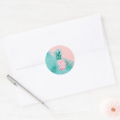 elegant illustration of aloha pineapple baby showe ronde sticker (Envelop)