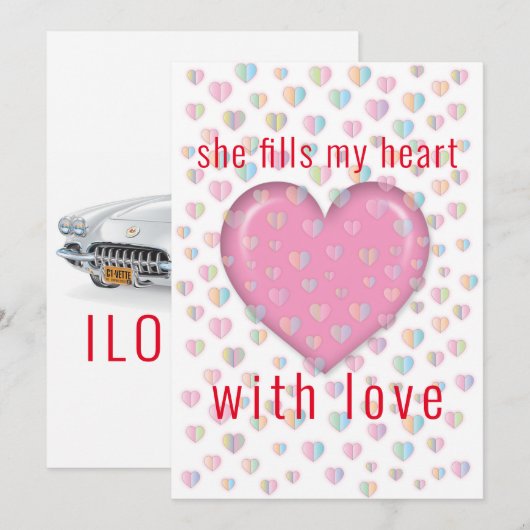 Elegant Ilovette Design Corvette C1 Ilustratie Kaart (Voorkant / Achterkant)