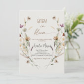 Elegant "In Bloom" Baby Shower Party Kaart (Staand voorkant)
