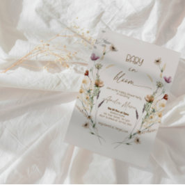 Elegant "In Bloom" Baby Shower Party Kaart