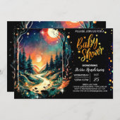 Elegant In de Bossen Magic Baby shower Kaart (Voorkant / Achterkant)