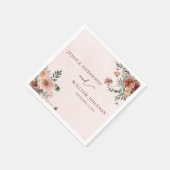 Elegant in de herfst roze tinten bruiloft partij servet (Hoek)