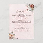 Elegant in de herfst Roze Tonen bruiloft Details Informatiekaartje (Voorkant)