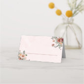 Elegant in de herfst Roze Tonen bruiloft Plaatskaartje (Voorkant)