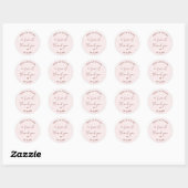 Elegant in de herfst Roze Tonen bruiloft Ronde Sticker (Vel)